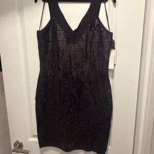 NWT! NEVER WORN! JAIME Black Sequin Bodycon Mini - Size 1X